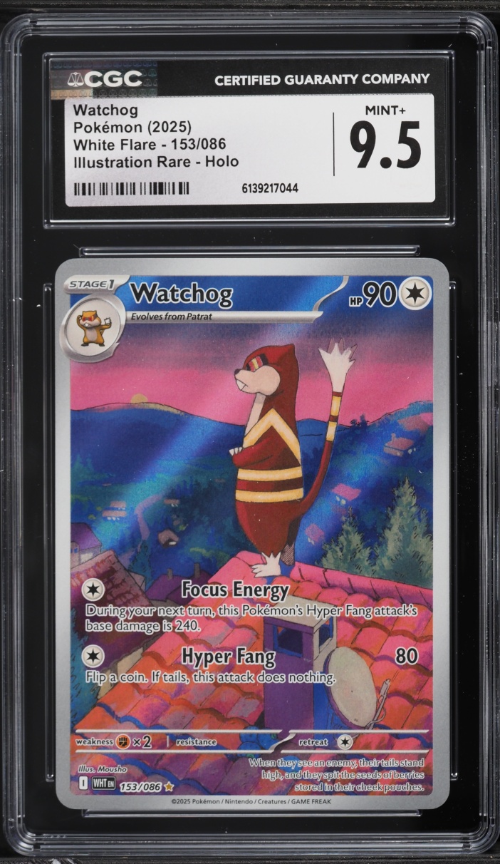 2025 Pokemon Scarlet & Violet White Flare IR Watchog #153 CGC 9.5 MINT+