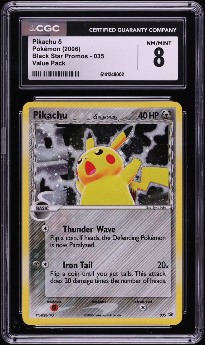 2006 Pokemon Black Strar Promo Holo Pikachu #035 CGC 8 NM-MT