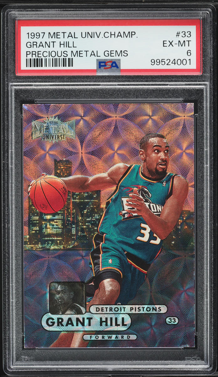 1997 Metal Universe Championship Precious Metal Gems PMG Grant Hill /50 PSA 6