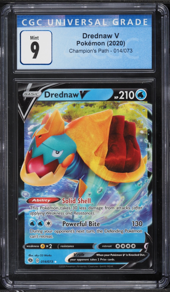 2020 Pokemon Sword & Shield Champion's Path Full Art Drednaw V #014 CGC 9 MINT