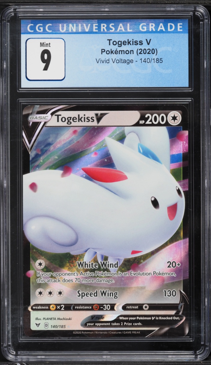 2020 Pokemon Sword & Shield Vivid Voltage Alt Art Togekiss V #140 CGC 9 MINT
