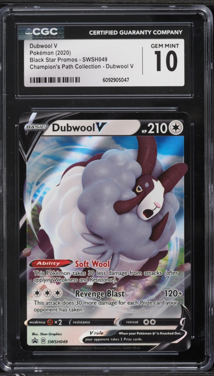 2020 Pokemon Sword & Shield Promo Champion's Path Dubwool V #SWSH049 CGC 10 GEM MINT