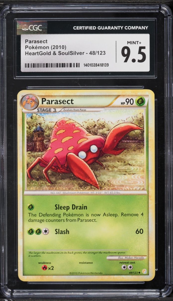 2010 Pokemon HeartGold & SoulSilver Parasect #48 CGC 9.5 MINT+