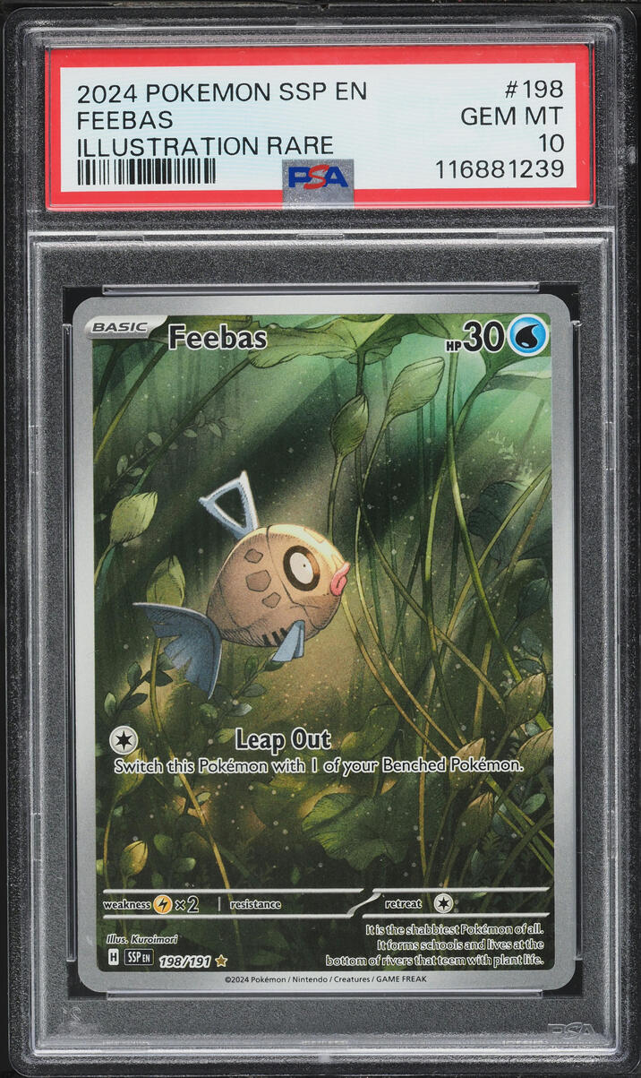 2024 Pokemon Scarlet & Violet Surging Sparks IR Feebas #198 PSA 10 GEM MINT
