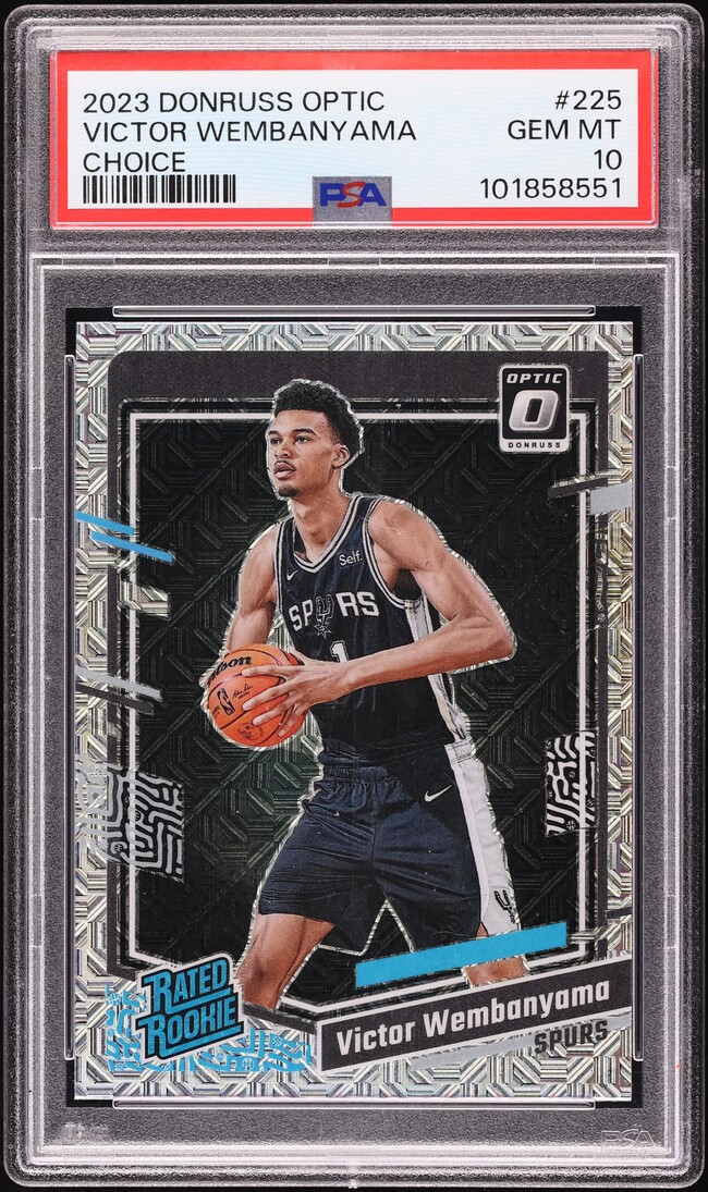 2023 Donruss Optic Choice Prizm Victor Wembanyama ROOKIE #225 PSA 10 GEM MINT