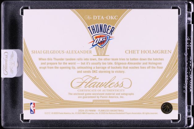 2024 Panini Flawless Dual Gold Shai Gilgeous-Alexander Chet Holmgren ...