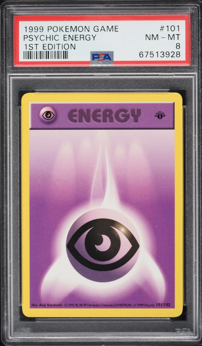 1999 Pokemon Base Set Shadowless 1st Edition Psychic Energy #101 PSA 8 NM-MT