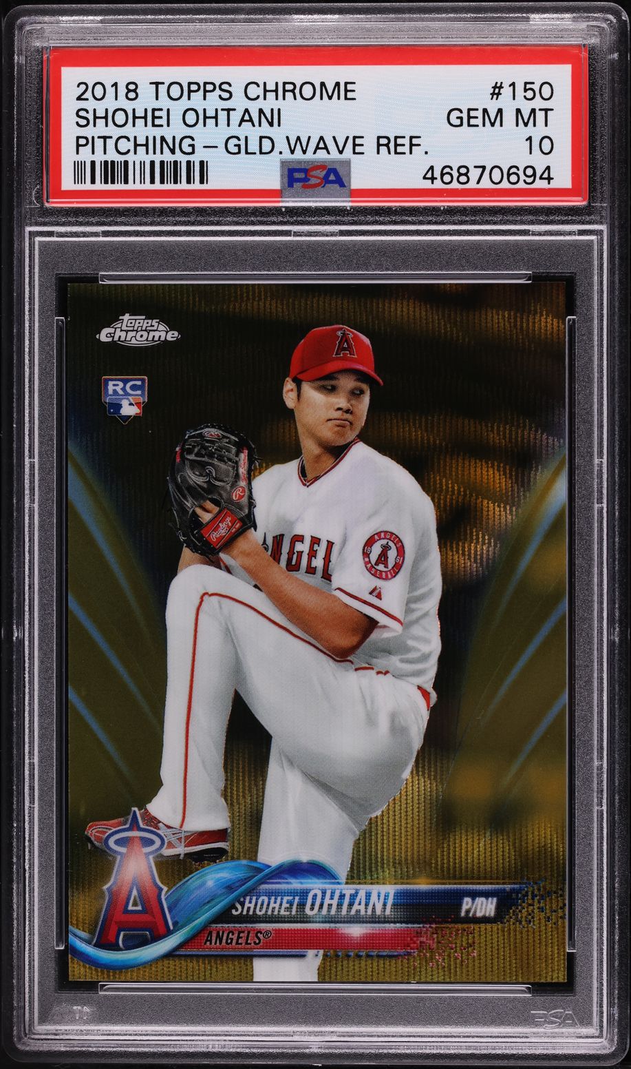 2018 Topps Chrome Gold Wave Refractor Shohei Ohtani ROOKIE /50 #150 PSA 10 GEM