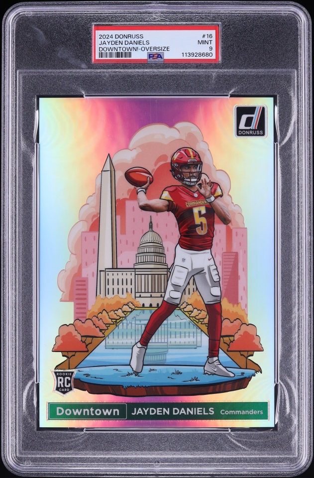 2024 Donruss Downtown Oversize Jayden Daniels ROOKIE #16 PSA 9 MINT
