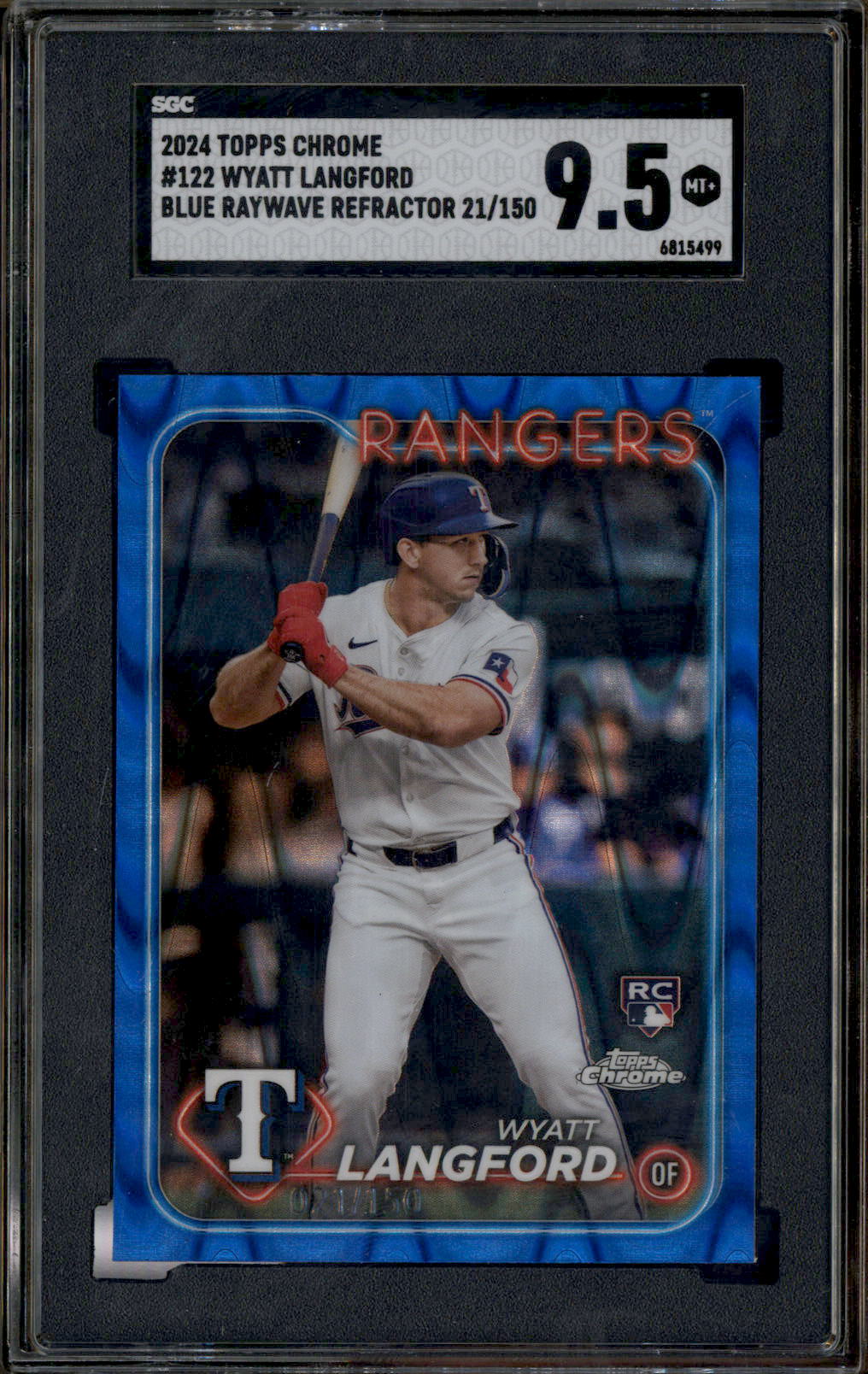 2024 Topps Chrome Blue Raywave Refractor #122 Wyatt Langford RC /150 ...