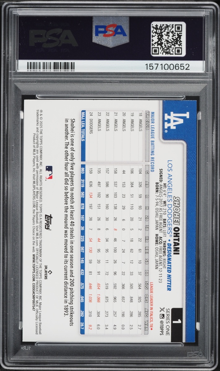 2025 Topps Shohei Ohtani #1 PSA 9 MINT