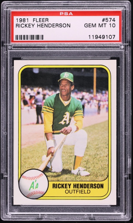 1981 Fleer Rickey Henderson #574 PSA 10 GEM MINT