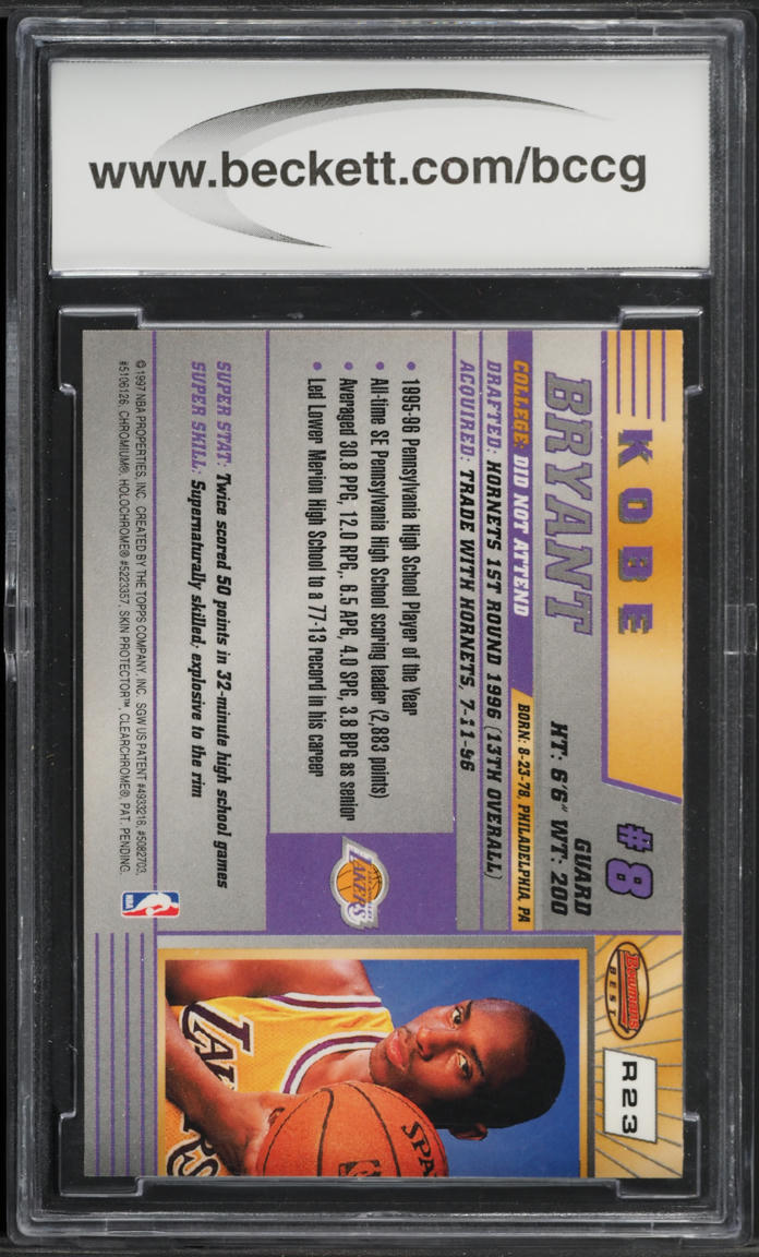 1996 Bowman's Best Kobe Bryant ROOKIE #R23 BCCG 10