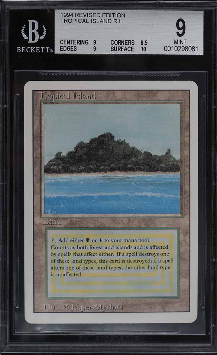 1993 Magic The Gathering MTG Beta Dual Land Tropical Island BGS 9