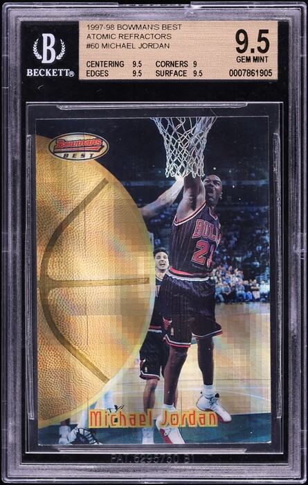1997 Bowman's Best Atomic Refractor Michael Jordan #60 BGS