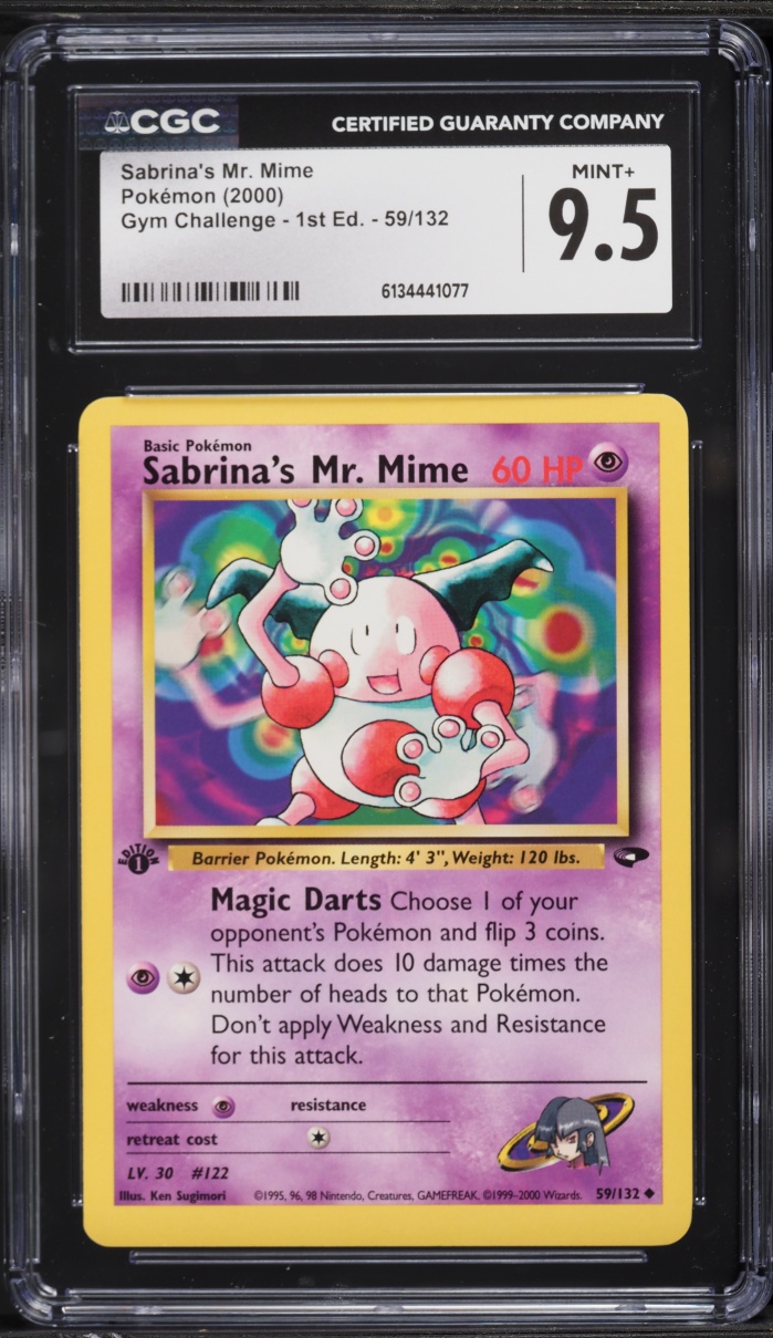2000 Pokemon Gym Challenge 1st Edition Sabrina's Mr. Mime #59 CGC 9.5 MINT+