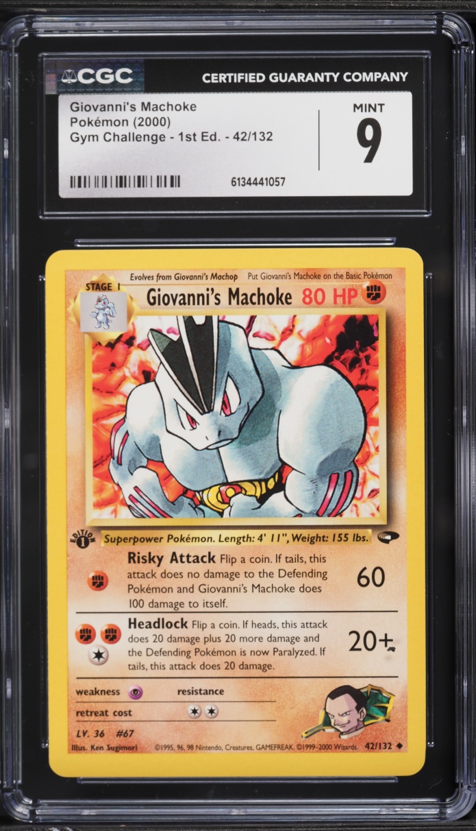 2000 Pokemon Gym Challenge 1st Edition Giovanni's Machoke #42 CGC 9 MINT