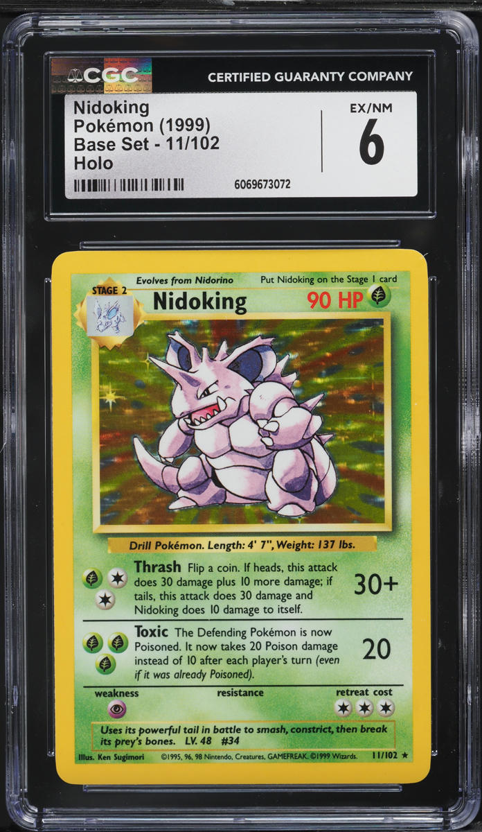 1999 Pokemon Base Set Holo Nidoking #11 CGC 6 EXMT