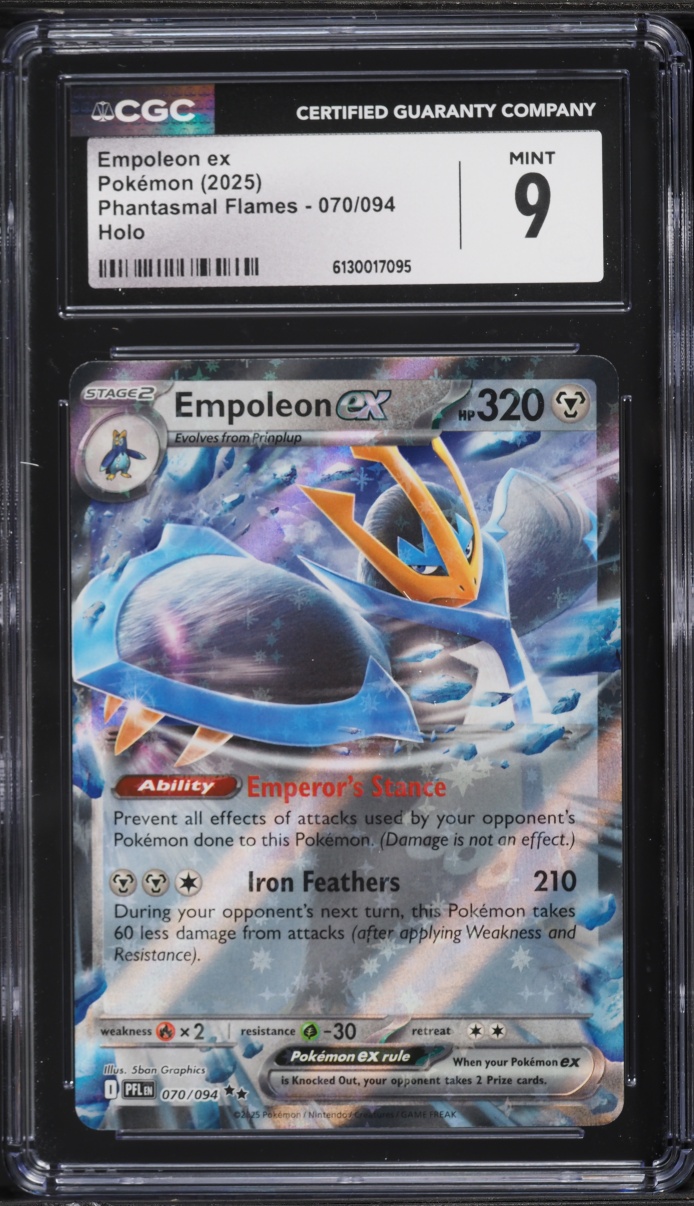 2025 Pokemon Mega Evolution Phantasmal Flames Holo Empoleon ex #70 CGC 9 MINT