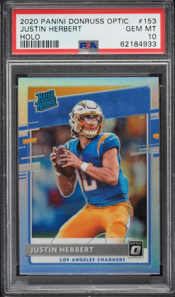 2020 Donruss Optic Holo Justin Herbert ROOKIE #153 PSA 10 GEM MINT