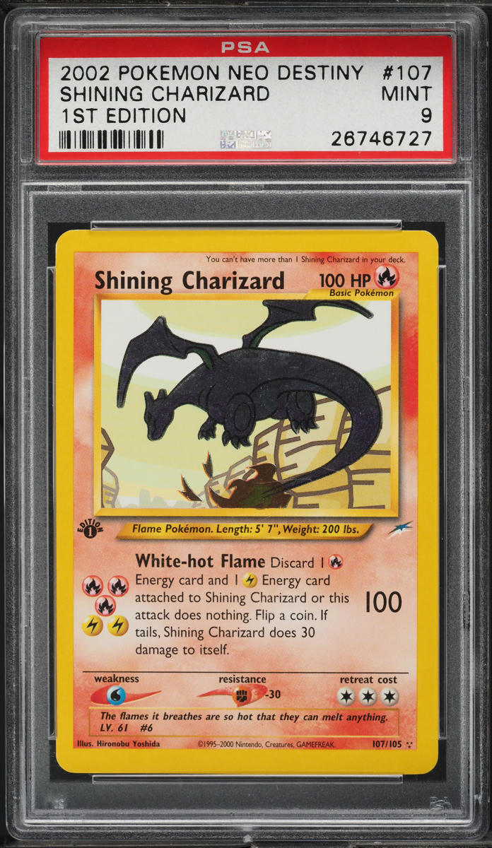 2002 Pokemon Neo Destiny 1st Edition Shining Charizard #107 PSA 9 MINT