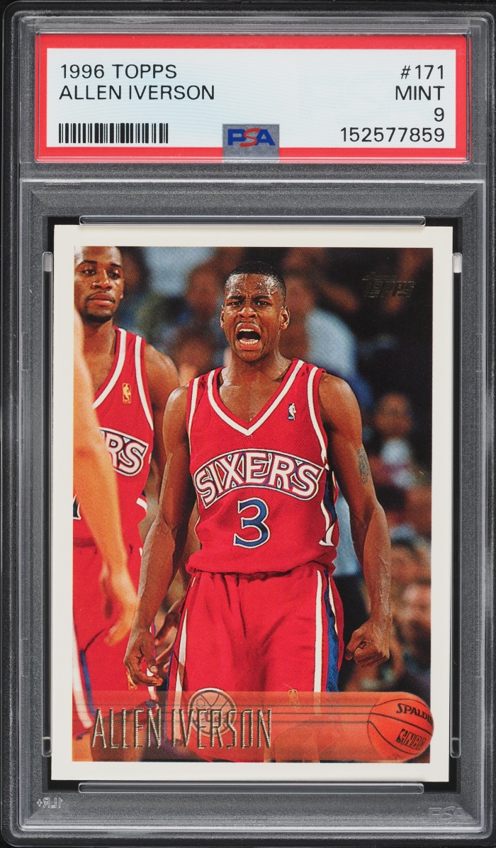 1996 Topps Basketball Allen Iverson ROOKIE #171 PSA 9 MINT
