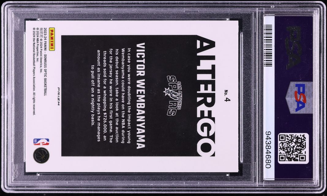 2023 Donruss Optic Alter Ego Victor Wembanyama ROOKIE #4 PSA 9 MINT