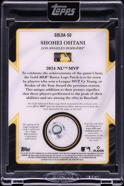 2025 Topps Chrome MVP Award Gold MLB Logoman Shohei Ohtani PATCH AUTO 1/1 #GOLDA-SO