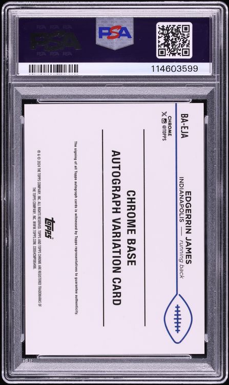 2024 Topps Chrome Variation Superfractor Edgerrin James AUTO 1/1 #BAE-JA PSA 10 GEM MINT