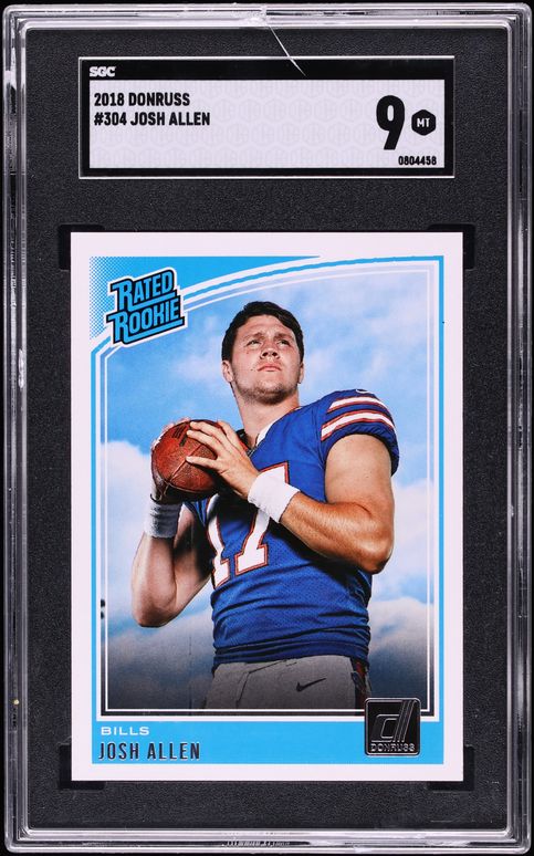 2018 Donruss Football Josh Allen ROOKIE #304 SGC 9 MINT