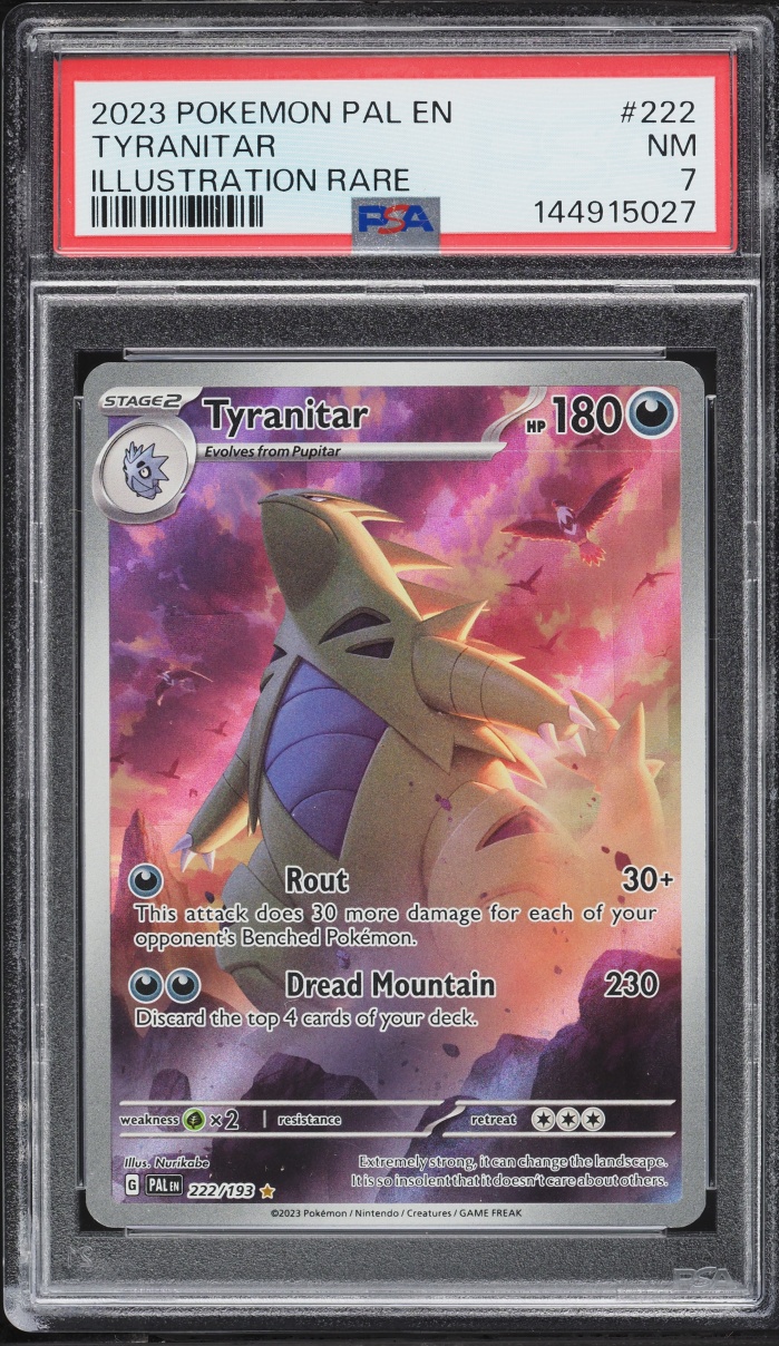 2023 Pokemon Scarlet & Violet Paldea Evolved IR Tyranitar #222 PSA 7 NRMT