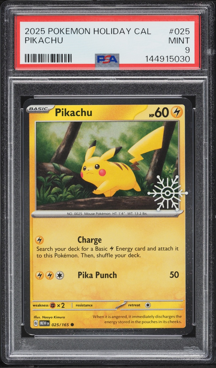 2025 Pokemon Scarlet & Violet 151 Holiday Calendar Pikachu #025 PSA 9 MINT