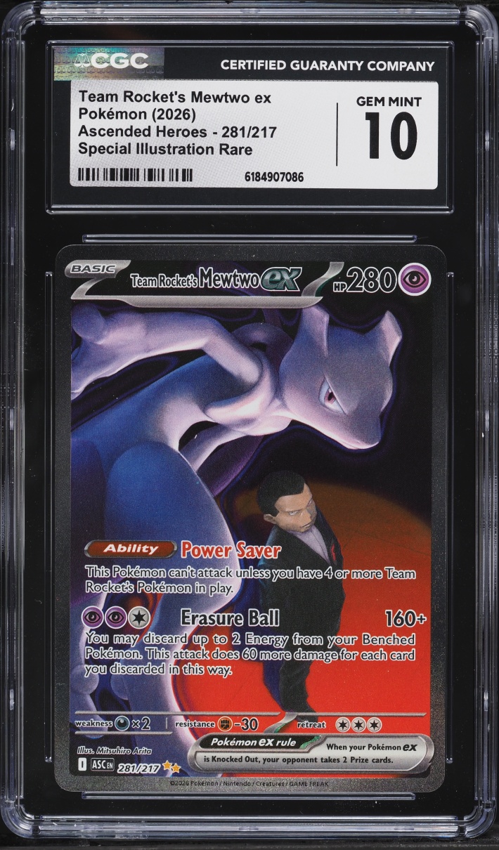 2026 Pokemon Mega Evolution Ascended Heroes SIR Team Rocket's Mewtwo EX #281 CGC 10 GEM MINT