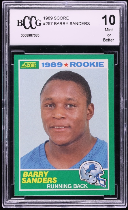 1989 Score Football Barry Sanders ROOKIE #257 BCCG 10