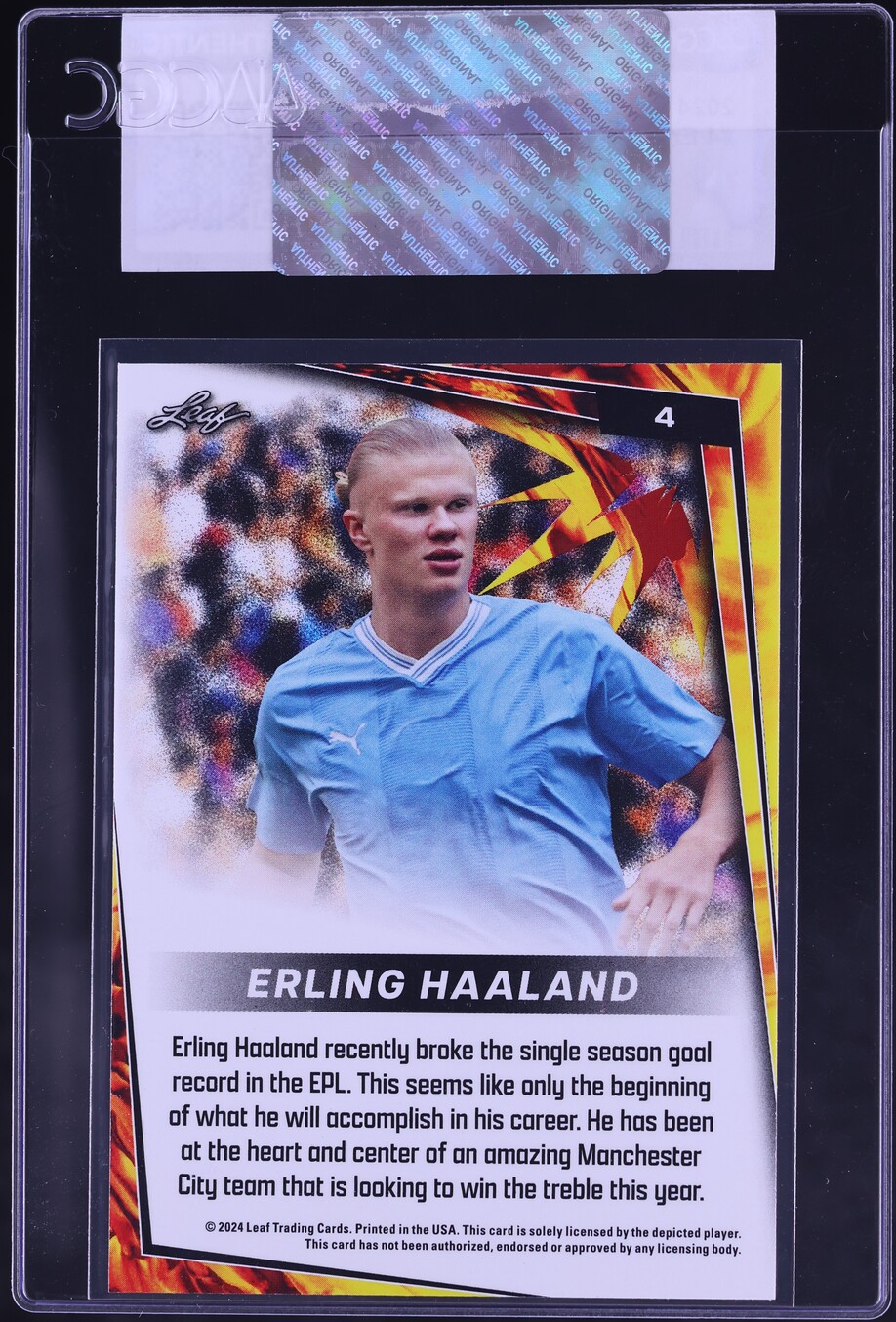 2024 Leaf Soccer Blaster Erling Haaland #4 CGC AUTH