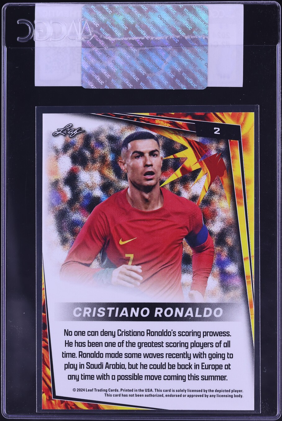 2024 Leaf Soccer Blaster Cristiano Ronaldo #2 CGC AUTH