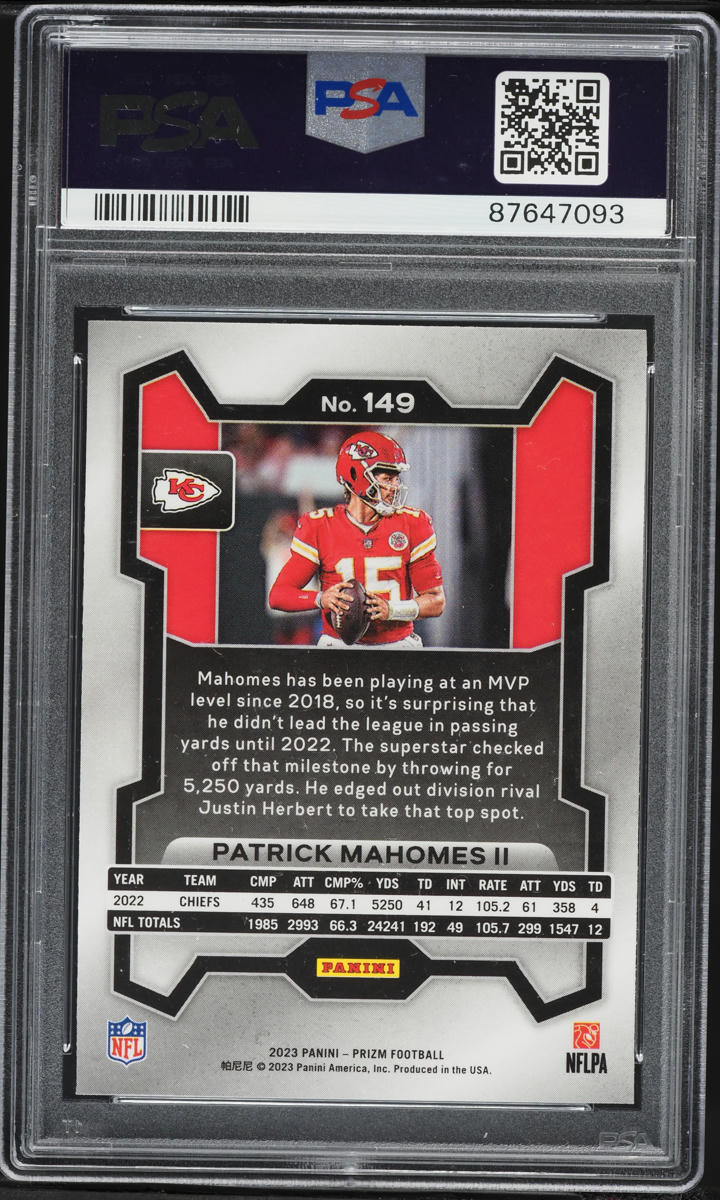 2023 Panini Prizm Patrick Mahomes II #149 PSA 10 GEM MINT
