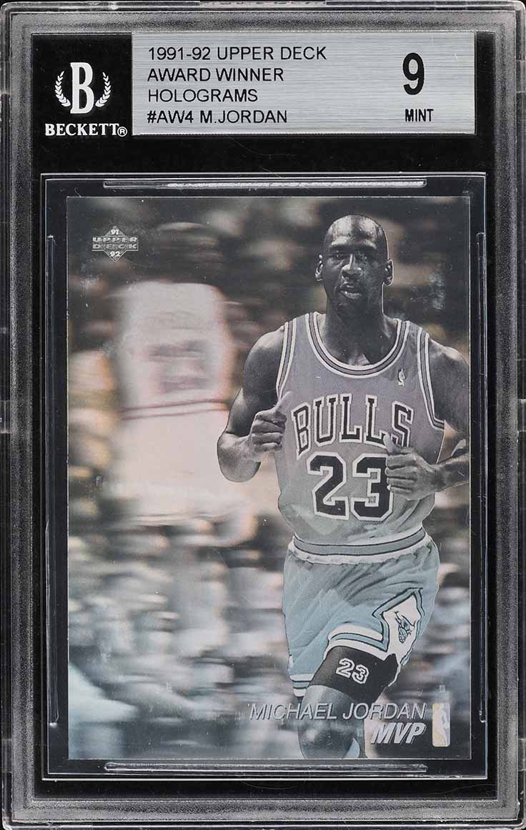 1991 Upper Deck Award Winner Holograms Michael Jordan #AW4 BGS 9 MINT