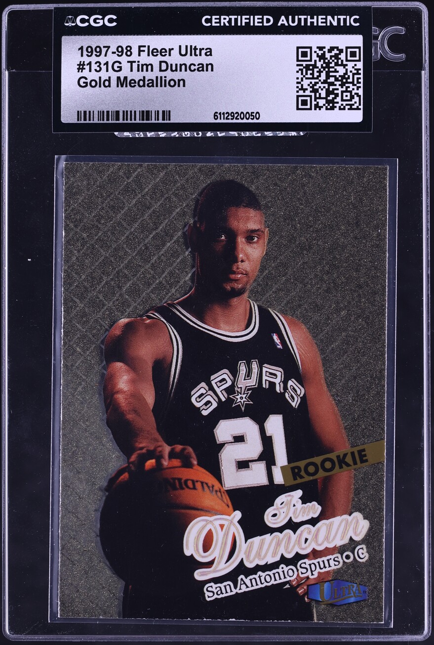 1997 Fleer Ultra Gold Medallion Tim Duncan #131G CGC AUTH
