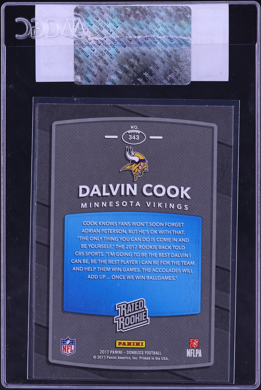 2017 Donruss Football Dalvin Cook ROOKIE #343 CGC AUTH