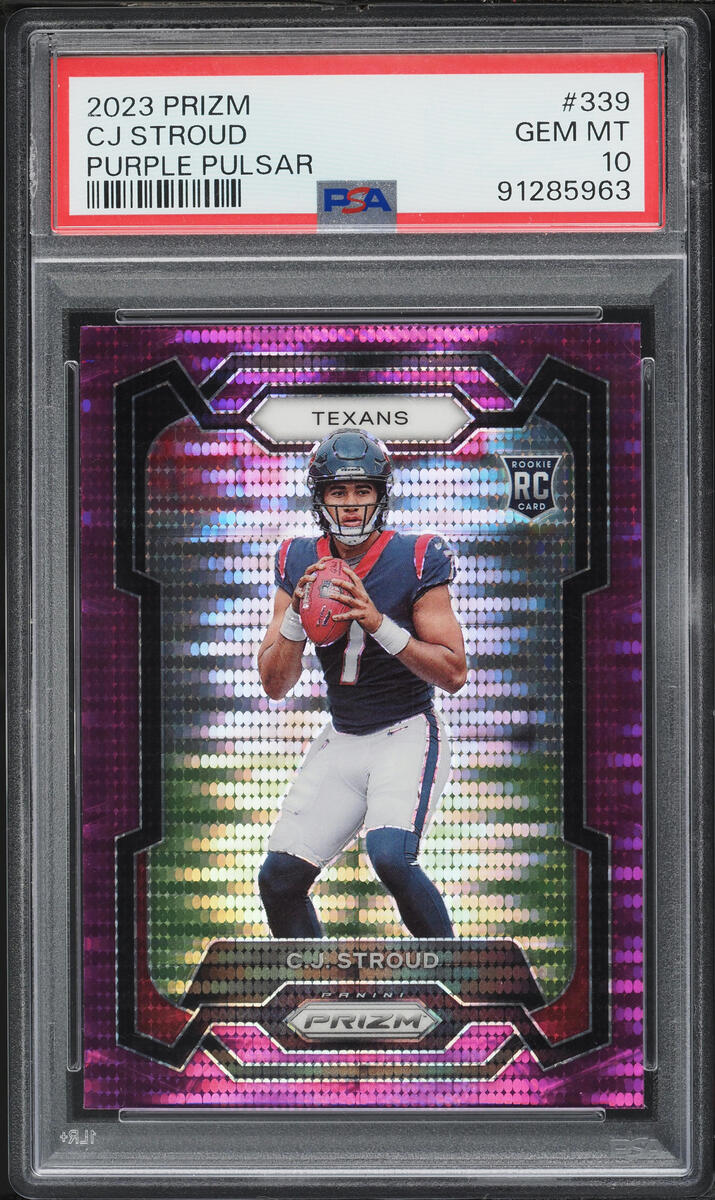 2023 Panini Prizm Purple Pulsar C.J. Stroud ROOKIE #339 PSA 10 GEM MINT