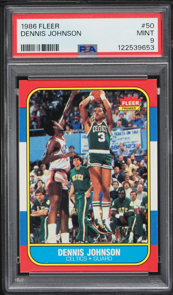 1986 Fleer Basketball Dennis Johnson #50 PSA 9 MINT - Photo 1