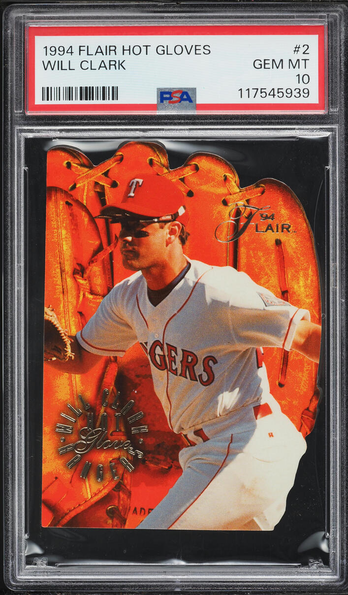 1994 Flair Hot Glove Die-Cut Will Clark #2 PSA 10 GEM MINT - Photo 1