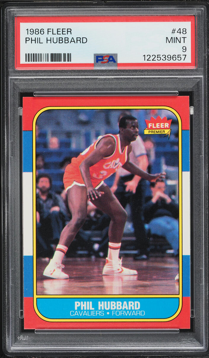 1986 Fleer Basketball Phil Hubbard #48 PSA 9 MINT - Photo 1
