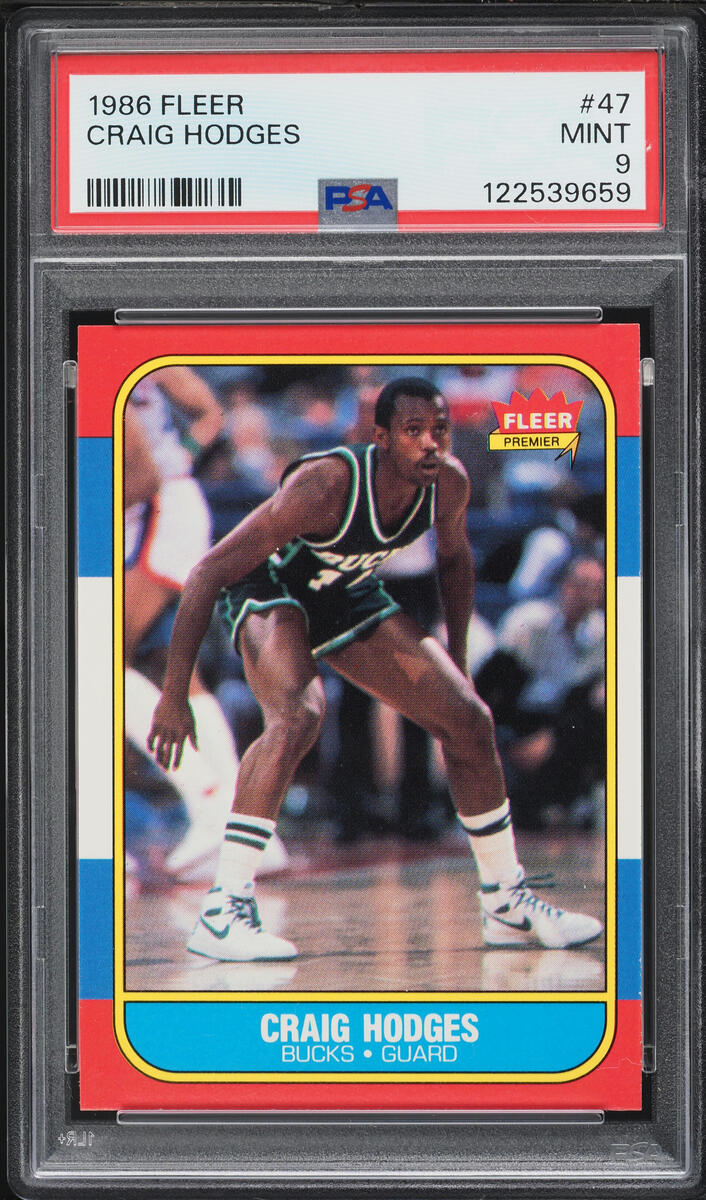 1986 Fleer Basketball Craig Hodges #47 PSA 9 MINT - Photo 1