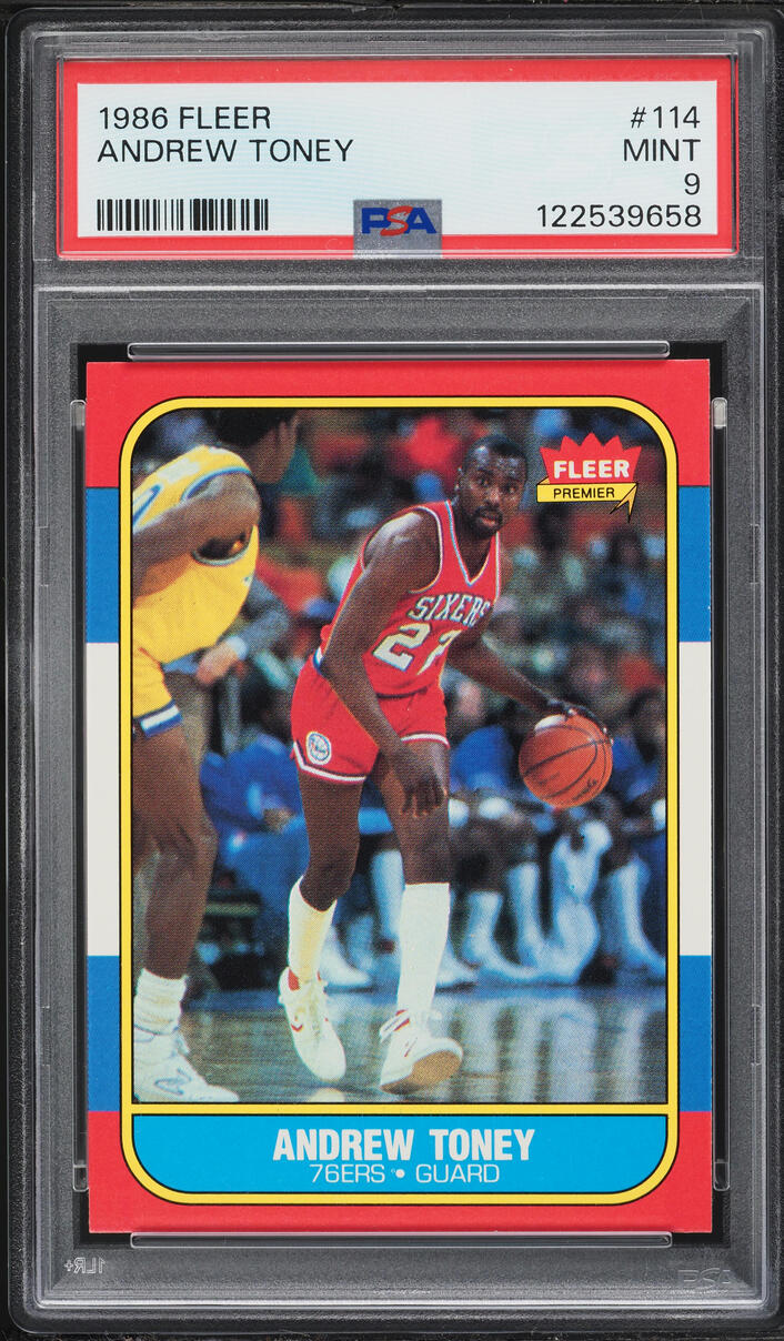 1986 Fleer Basketball Andrew Toney #114 PSA 9 MINT - Photo 1