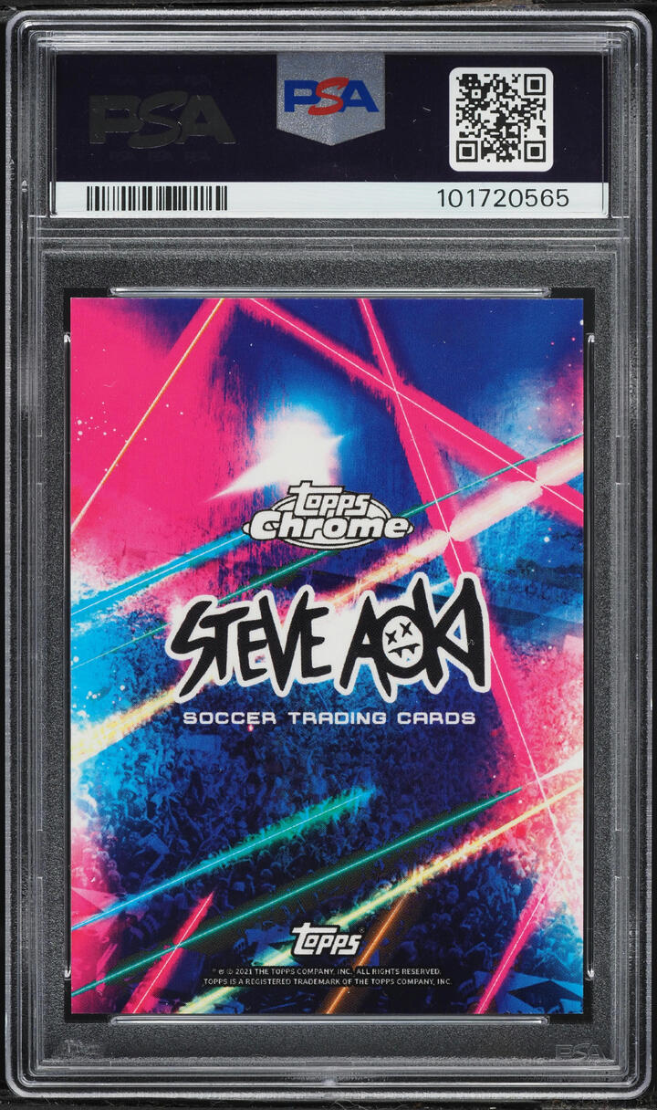 2020 Topps Chrome X Steve Aoki UEFA CL Neon Future Neon Lazers Steve Aoki AUTO DNA 10 PSA 10 - Photo 2