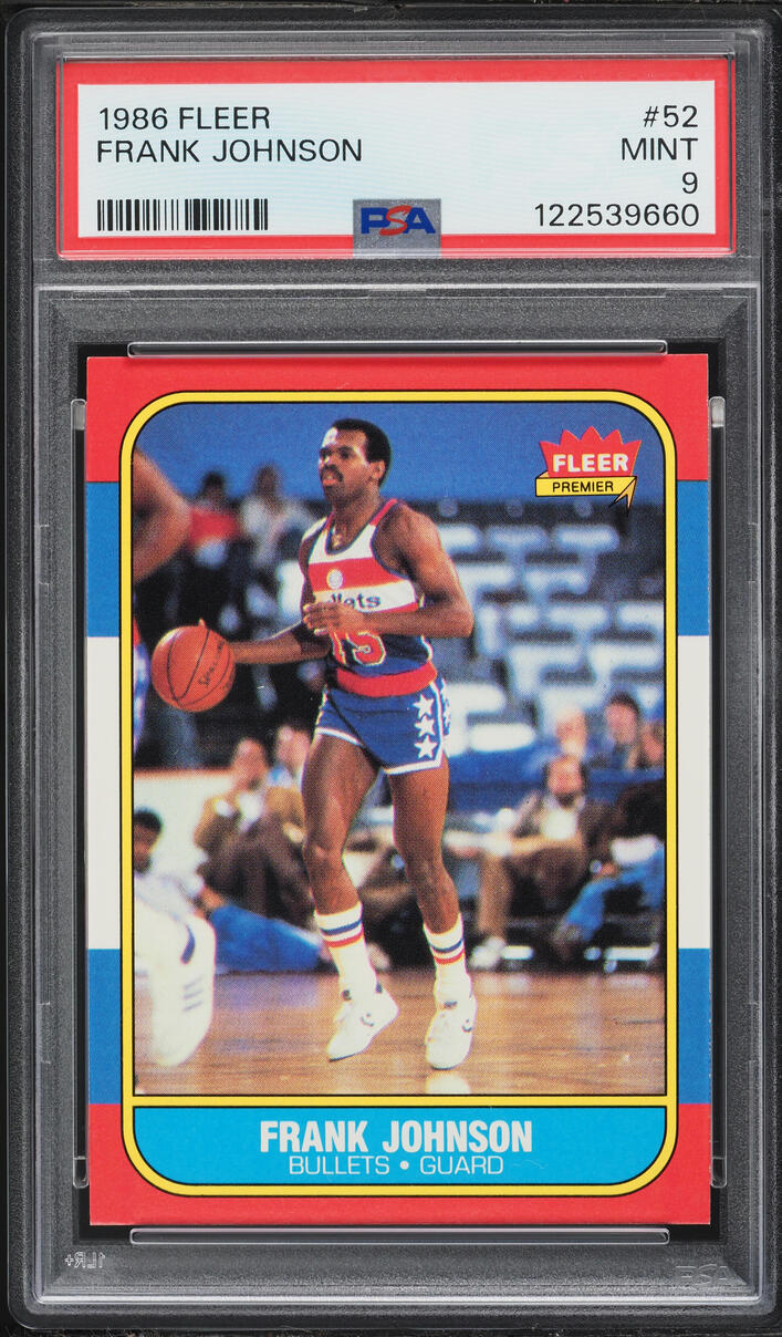 1986 Fleer Basketball Frank Johnson #52 PSA 9 MINT - Photo 1