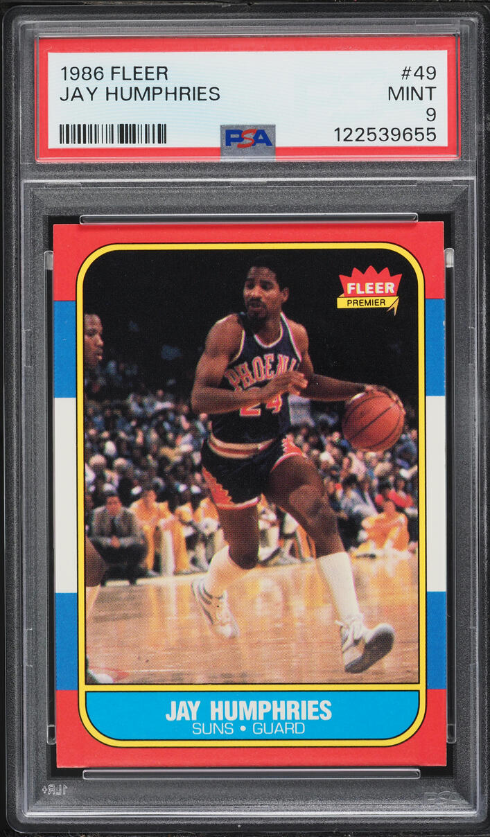 1986 Fleer Basketball Jay Humphries ROOKIE #49 PSA 9 MINT - Photo 1