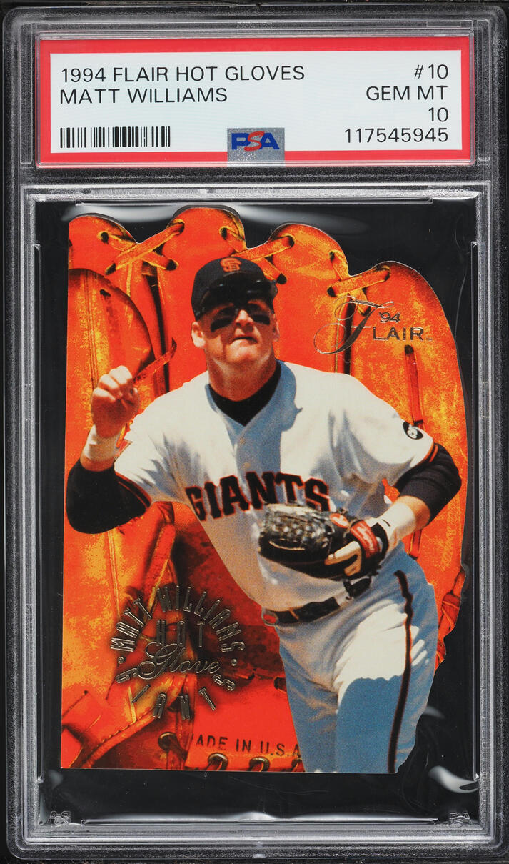 1994 Flair Hot Glove Die-Cut Matt Williams #10 PSA 10 GEM MINT - Photo 1